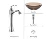 Kraus C-GV-103-12mm-15000CH Chrome Clear Brown Glass Vessel Sink And Ventus Faucet