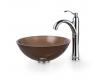 Kraus C-GV-103-14-12mm-1002CH Chrome Clear Brown 14" Glass Vessel Sink And Sheven Faucet Kraus C-GV-103-14-12mm-1002CH Chrome Clear Brown 14" Glass Vessel Sink And Sheven Faucet