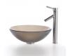 Kraus C-GV-103FR-12mm-1002SN Frosted Brown Glass Vessel Sink And Sheven Faucet Satin Nickel Kraus C-GV-103FR-12mm-1002SN Frosted Brown Glass Vessel Sink And Sheven Faucet Satin Nickel
