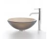 Kraus C-GV-103FR-12mm-1007CH Chrome Frosted Brown Glass Vessel Sink And Ramus Faucet Kraus C-GV-103FR-12mm-1007CH Chrome Frosted Brown Glass Vessel Sink And Ramus Faucet