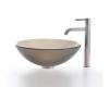 Kraus C-GV-103FR-12mm-1007SN Frosted Brown Glass Vessel Sink And Ramus Faucet Satin Nickel Kraus C-GV-103FR-12mm-1007SN Frosted Brown Glass Vessel Sink And Ramus Faucet Satin Nickel