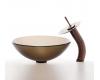 Kraus C-GV-103FR-12mm-10ORB Frosted Brown Glass Vessel Sink And Waterfall Faucet Oil Rubbed Bronze Kraus C-GV-103FR-12mm-10ORB Frosted Brown Glass Vessel Sink And Waterfall Faucet Oil Rubbed Bronze