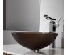 Kraus C-GV-103FR-12mm-14300CH Chrome Frosted Brown Glass Vessel Sink And Unicus Faucet Kraus C-GV-103FR-12mm-14300CH Chrome Frosted Brown Glass Vessel Sink And Unicus Faucet