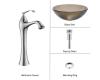 Kraus C-GV-103FR-12mm-15000CH Chrome Frosted Brown Glass Vessel Sink And Ventus Faucet Kraus C-GV-103FR-12mm-15000CH Chrome Frosted Brown Glass Vessel Sink And Ventus Faucet