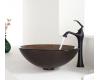 Kraus C-GV-103FR-12mm-15000ORB Frosted Brown Glass Vessel Sink And Ventus Faucet Oil Rubbed Bronze Kraus C-GV-103FR-12mm-15000ORB Frosted Brown Glass Vessel Sink And Ventus Faucet Oil Rubbed Bronze