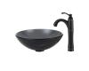 Kraus C-GV-104-12mm-1005ORB Clear Black Glass Vessel Sink And Riviera Faucet Oil Rubbed Bronze Kraus C-GV-104-12mm-1005ORB Clear Black Glass Vessel Sink And Riviera Faucet Oil Rubbed Bronze
