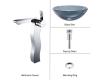 Kraus C-GV-104-12mm-14600CH Clear Black Glass Vessel Sink And Sonus Faucet Chrome Kraus C-GV-104-12mm-14600CH Clear Black Glass Vessel Sink And Sonus Faucet Chrome