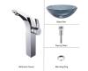 Kraus C-GV-104-12mm-14700CH Clear Black Glass Vessel Sink And Illusio Faucet Chrome