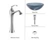 Kraus C-GV-104-12mm-15000CH Clear Black Glass Vessel Sink And Ventus Faucet Chrome Kraus C-GV-104-12mm-15000CH Clear Black Glass Vessel Sink And Ventus Faucet Chrome