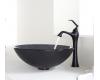 Kraus C-GV-104-12mm-15000ORB Clear Black Glass Vessel Sink And Ventus Faucet Oil Rubbed Bronze Kraus C-GV-104-12mm-15000ORB Clear Black Glass Vessel Sink And Ventus Faucet Oil Rubbed Bronze
