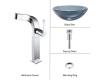 Kraus C-GV-104-12mm-15100CH Clear Black Glass Vessel Sink And Typhon Faucet Chrome