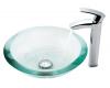 Kraus C-GV-150-19mm-1810CH Chrome Clear 34Mm Edge Glass Vessel Sink And Visio Faucet Kraus C-GV-150-19mm-1810CH Chrome Clear 34Mm Edge Glass Vessel Sink And Visio Faucet