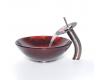 Kraus C-GV-200-12mm-10ORB Irruption Red Glass Vessel Sink And Waterfall Faucet Oil Rubbed Bronze Kraus C-GV-200-12mm-10ORB Irruption Red Glass Vessel Sink And Waterfall Faucet Oil Rubbed Bronze