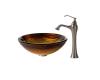 Kraus C-GV-390-19mm-15000BN Midas Glass Vessel Sink And Ventus Faucet Brushed Nickel Kraus C-GV-390-19mm-15000BN Midas Glass Vessel Sink And Ventus Faucet Brushed Nickel