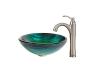 Kraus C-GV-391-19mm-1005SN Nei Glass Vessel Sink And Riviera Faucet Satin Nickel Kraus C-GV-391-19mm-1005SN Nei Glass Vessel Sink And Riviera Faucet Satin Nickel