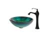 Kraus C-GV-391-19mm-15000ORB Nei Glass Vessel Sink And Ventus Faucet Oil Rubbed Bronze