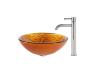 Kraus C-GV-392-19mm-1007CH Chrome Blaze Glass Vessel Sink And Ramus Faucet Kraus C-GV-392-19mm-1007CH Chrome Blaze Glass Vessel Sink And Ramus Faucet