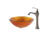 Kraus C-GV-392-19mm-15000BN Blaze Glass Vessel Sink And Ventus Faucet Brushed Nickel Kraus C-GV-392-19mm-15000BN Blaze Glass Vessel Sink And Ventus Faucet Brushed Nickel
