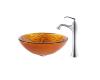Kraus C-GV-392-19mm-15000CH Chrome Blaze Glass Vessel Sink And Ventus Faucet Kraus C-GV-392-19mm-15000CH Chrome Blaze Glass Vessel Sink And Ventus Faucet