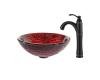 Kraus C-GV-393-19mm-1005ORB Nix Glass Vessel Sink And Riviera Faucet Oil Rubbed Bronze