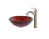 Kraus C-GV-393-19mm-1005SN Nix Glass Vessel Sink And Riviera Faucet Satin Nickel Kraus C-GV-393-19mm-1005SN Nix Glass Vessel Sink And Riviera Faucet Satin Nickel
