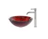 Kraus C-GV-393-19mm-1007CH Chrome Nix Glass Vessel Sink And Ramus Faucet