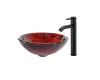 Kraus C-GV-393-19mm-1007ORB Nix Glass Vessel Sink And Ramus Faucet Oil Rubbed Bronze