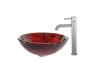Kraus C-GV-393-19mm-1007SN Nix Glass Vessel Sink And Ramus Faucet Satin Nickel Kraus C-GV-393-19mm-1007SN Nix Glass Vessel Sink And Ramus Faucet Satin Nickel