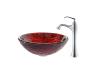 Kraus C-GV-393-19mm-15000CH Chrome Nix Glass Vessel Sink And Ventus Faucet