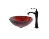 Kraus C-GV-393-19mm-15000ORB Nix Glass Vessel Sink And Ventus Faucet Oil Rubbed Bronze