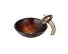 Kraus C-GV-394-19mm-10G Titania Glass Vessel Sink And Waterfall Faucet Gold Kraus C-GV-394-19mm-10G Titania Glass Vessel Sink And Waterfall Faucet Gold