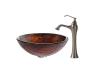 Kraus C-GV-394-19mm-15000BN Titania Glass Vessel Sink And Ventus Faucet Brushed Nickel Kraus C-GV-394-19mm-15000BN Titania Glass Vessel Sink And Ventus Faucet Brushed Nickel