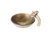 Kraus C-GV-395-19mm-10G Terra Glass Vessel Sink And Waterfall Faucet Gold Kraus C-GV-395-19mm-10G Terra Glass Vessel Sink And Waterfall Faucet Gold