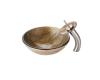 Kraus C-GV-395-19mm-10SN Terra Glass Vessel Sink And Waterfall Faucet Satin Nickel Kraus C-GV-395-19mm-10SN Terra Glass Vessel Sink And Waterfall Faucet Satin Nickel
