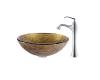 Kraus C-GV-395-19mm-15000CH Chrome Terra Glass Vessel Sink And Ventus Faucet Kraus C-GV-395-19mm-15000CH Chrome Terra Glass Vessel Sink And Ventus Faucet