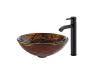 Kraus C-GV-396-19mm-1007ORB Dryad Glass Vessel Sink And Ramus Faucet Oil Rubbed Bronze