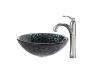 Kraus C-GV-397-19mm-1005CH Chrome Kratos Glass Vessel Sink And Riviera Faucet