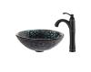 Kraus C-GV-397-19mm-1005ORB Kratos Glass Vessel Sink And Riviera Faucet Oil Rubbed Bronze