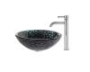 Kraus C-GV-397-19mm-1007CH Chrome Kratos Glass Vessel Sink And Ramus Faucet