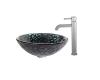 Kraus C-GV-397-19mm-1007SN Kratos Glass Vessel Sink And Ramus Faucet Satin Nickel