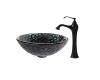 Kraus C-GV-397-19mm-15000ORB Kratos Glass Vessel Sink And Ventus Faucet Oil Rubbed Bronze