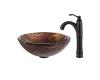 Kraus C-GV-398-19mm-1005ORB Gaia Glass Vessel Sink And Riviera Faucet Oil Rubbed Bronze
