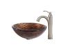 Kraus C-GV-398-19mm-1005SN Gaia Glass Vessel Sink And Riviera Faucet Satin Nickel Kraus C-GV-398-19mm-1005SN Gaia Glass Vessel Sink And Riviera Faucet Satin Nickel