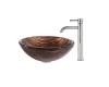 Kraus C-GV-398-19mm-1007CH Chrome Gaia Glass Vessel Sink And Ramus Faucet Kraus C-GV-398-19mm-1007CH Chrome Gaia Glass Vessel Sink And Ramus Faucet