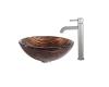 Kraus C-GV-398-19mm-1007SN Gaia Glass Vessel Sink And Ramus Faucet Satin Nickel Kraus C-GV-398-19mm-1007SN Gaia Glass Vessel Sink And Ramus Faucet Satin Nickel
