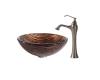 Kraus C-GV-398-19mm-15000BN Gaia Glass Vessel Sink And Ventus Faucet Brushed Nickel Kraus C-GV-398-19mm-15000BN Gaia Glass Vessel Sink And Ventus Faucet Brushed Nickel