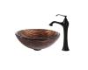 Kraus C-GV-398-19mm-15000ORB Gaia Glass Vessel Sink And Ventus Faucet Oil Rubbed Bronze