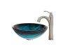 Kraus C-GV-399-19mm-1005SN Ladon Glass Vessel Sink And Riviera Faucet Satin Nickel Kraus C-GV-399-19mm-1005SN Ladon Glass Vessel Sink And Riviera Faucet Satin Nickel