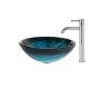 Kraus C-GV-399-19mm-1007CH Chrome Ladon Glass Vessel Sink And Ramus Faucet