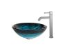 Kraus C-GV-399-19mm-1007SN Ladon Glass Vessel Sink And Ramus Faucet Satin Nickel Kraus C-GV-399-19mm-1007SN Ladon Glass Vessel Sink And Ramus Faucet Satin Nickel